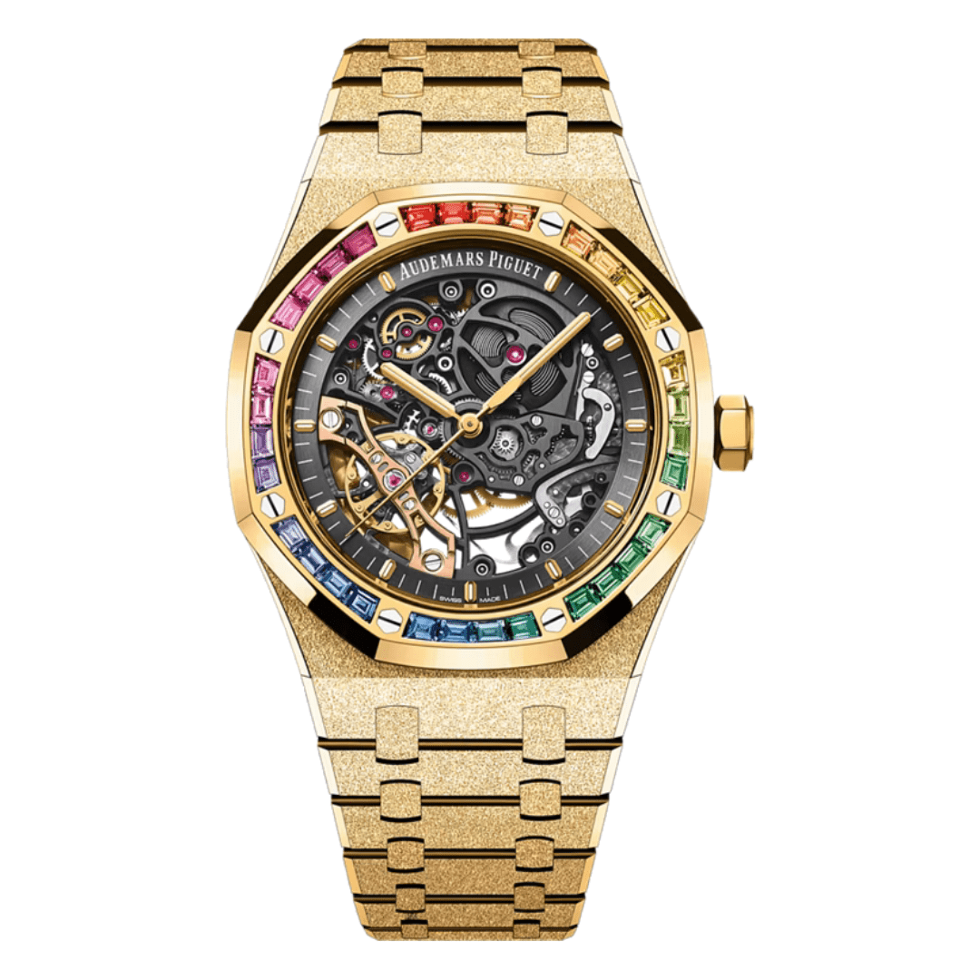AP Royal Oak Frosted Gold Double Balance Wheel Openworked 15412BA.YG.1224BA.01-B