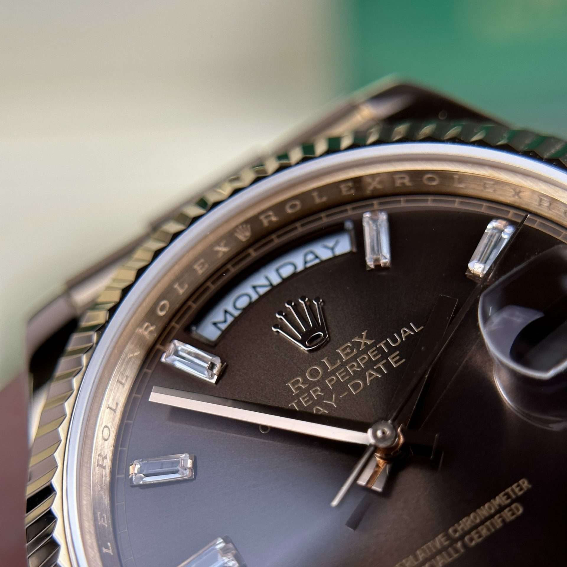 Rolex Replica 11 Watch 18K Gold Wrapped Day-Date 228235 Brown Dial 178 Gram GM Factory 40mm - Image 2
