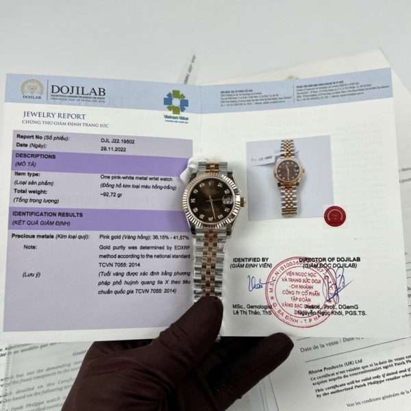 Rolex DateJust Women's Genuine Gold Plated Brown Dial GM Factory 31mm