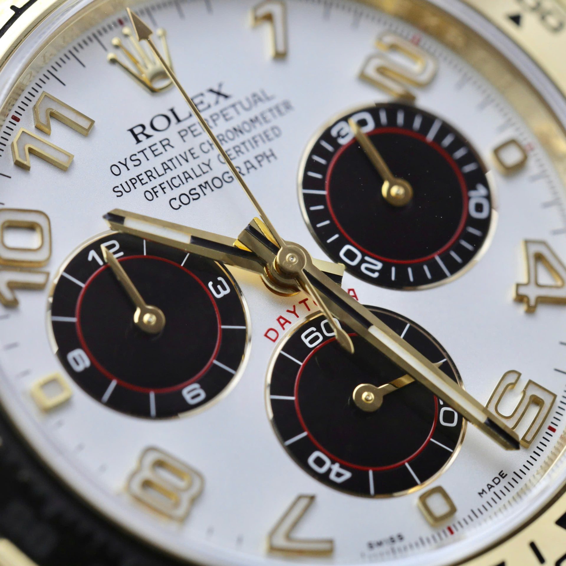 Rolex Daytona 116519 White Dial Replica Watches 18K Gold Plated Clean Factory 40mm - Image 3
