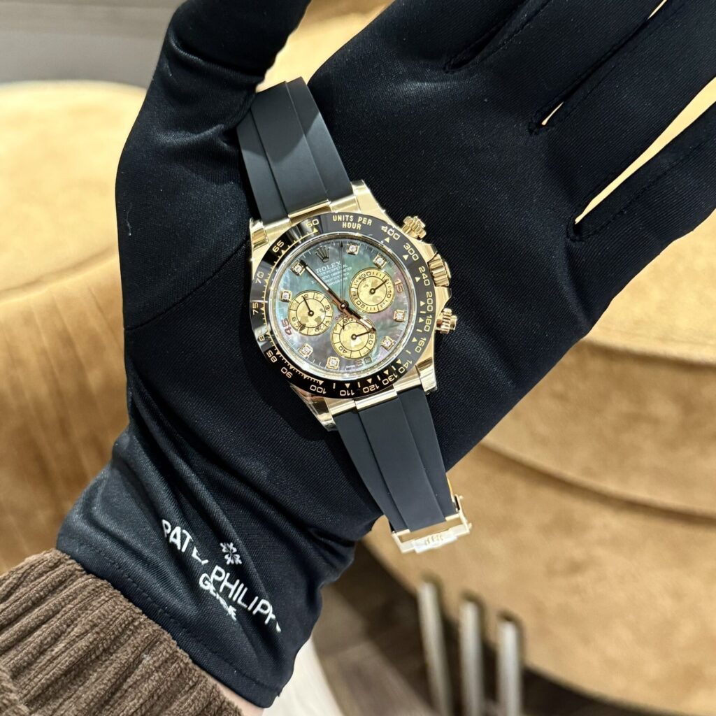 Rolex Daytona Replica Watch Purple Mother of Pearl Dial Moissanite 40mm