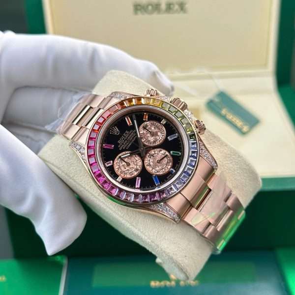 Rolex Cosmograph Daytona 116595 Rainbow Men’s Watch with Stones Steel Bracelet BT Factory 40mm