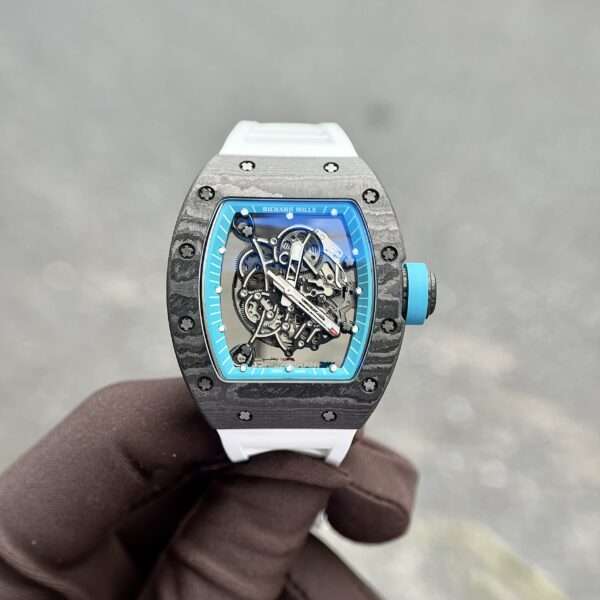 Richard Mille RM055 Full Carbon White Rubber Strap Replica 1:1 Watch 45mm