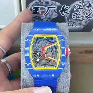 Richard Mille Best Replica Watch RM67-02 Blue Carbon Weight 37 Grams 38.7×47.52mm