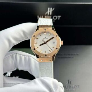 Hublot Classic Fusion King Gold Replica Watch Womens White HB Factory 33mm
