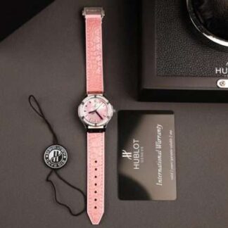 Hublot Classic Fusion Replica Watches Dial Mother Of Pearl Pink + Moissanite Diamonds 33mm