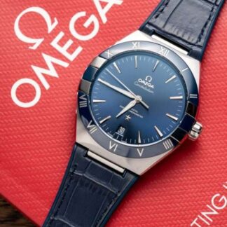 Omega Constellation Replica 11 Watch Blue Dial Leather Strap 41mm