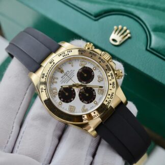 Rolex Daytona 116519 White Dial Replica Watches 18K Gold Plated Clean Factory 40mm