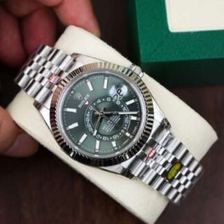 Rolex Replica 1:1 Watch Sky Dweller Green Dial Jubilee Strap 42mm