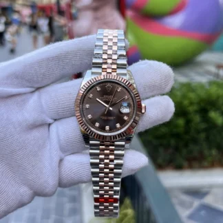 Rolex Replica 11 Watch Datejust Rose Gold Plated Chocolate Dial EW Factory 36mm