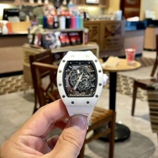 Richard Mille RM055 Best Replica Watch White Rubber Strap 45mm
