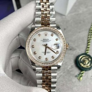 Rolex Replica 1:1 Watch DateJust Mother of Pearl Demi Strap EW Factory 31mm