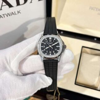Patek Philippe Aquanaut 5067A Replica 1:1 Watch Black With Stone Bezel PPF 35.6mm